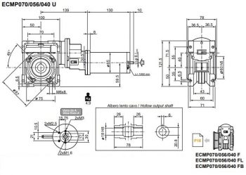 Motoréducteur Transtecno continu ECMP070/056/040