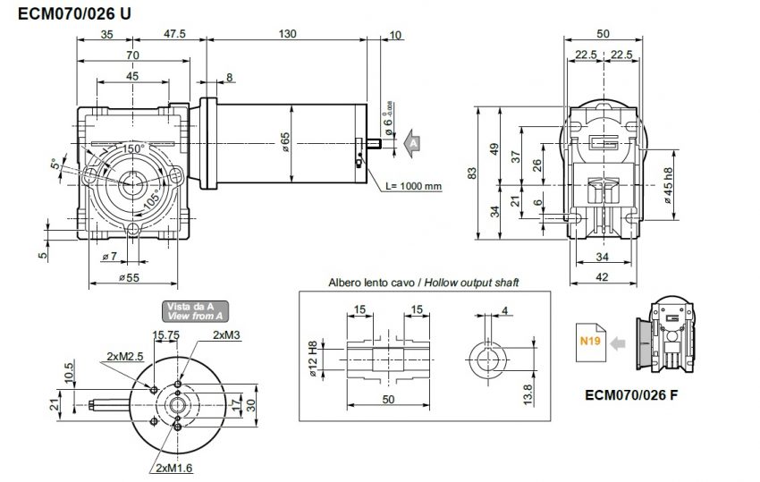 motoréducteur TRANSTECNO ECM070-026