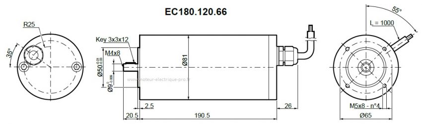 Moteur 12 volts continu Transtecno EC180.120.66