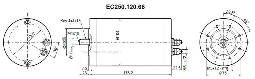 Moteur 12 volts Transtecno EC250.120.66