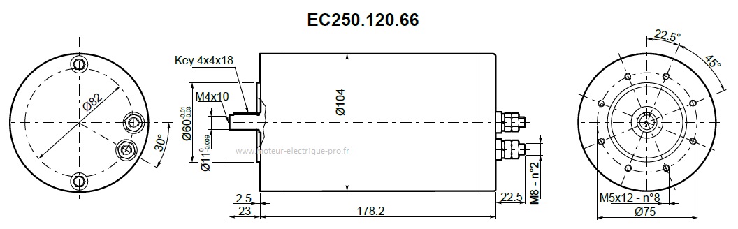 Moteur 12 volts Transtecno EC250.120.66