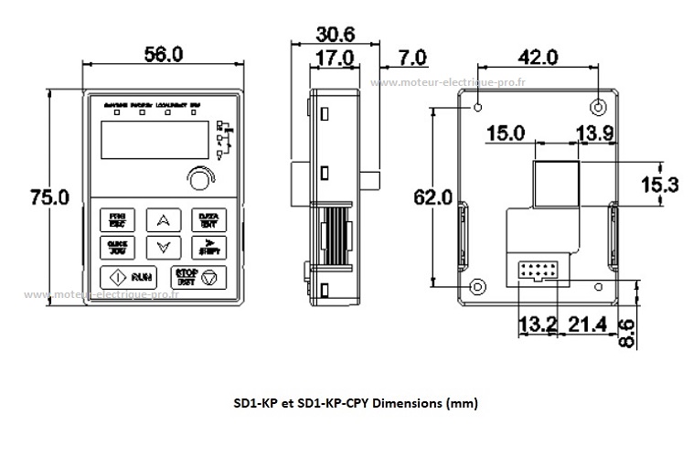 Console SD1-KP IMO dimensions