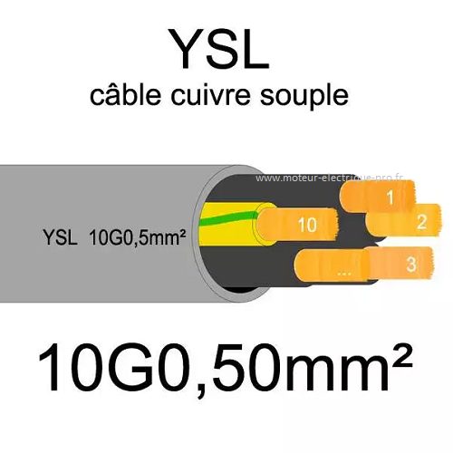 CABLE DE COMMANDE NON BLINDE YSL 10G 0.5mm2